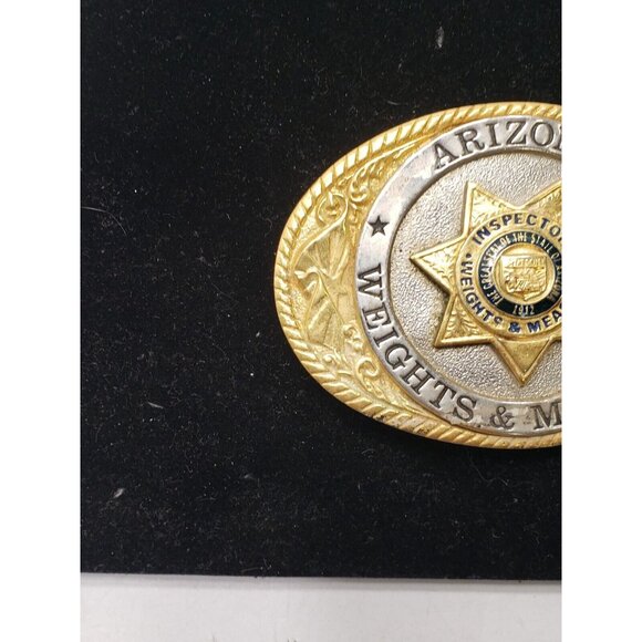 Vintage Creative Castings Arizona Weights & Measures Inspector Brass Belt Buckle - Picture 2 of 7
